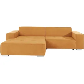 Home Affaire Ecksofa "Sapporo L-Form", gelb (mais), B:293cm H:78cm T:172cm, Struktur fein (100% Polyester);Luxus-Microfaser weich (90% Polyester, 10% Polyacryl);Struktur imprägniert (100% Polyester), Sofas, Ecksofa, wahlweise Bettfunktion oder Sitztiefenverstellung,
