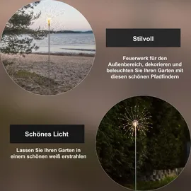Best Season LED Dekostab Firework Outdoor Kunststoff/Metall 160 LED inkl. Erdspieß grau/silber