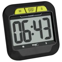 TFA Digitaler Timer Kurzzeitmesser schwarz