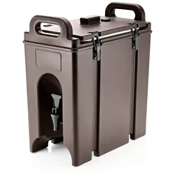 Getränkebehälter, Getränkebehälter mit Zapfhahn, Thermogetränkebehälter - braun,18 L