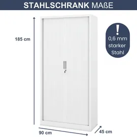 Jan Nowak KETI Aktenschrank 185 x 90 x 45 cm Weiß