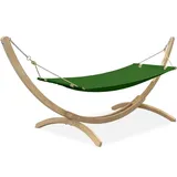 konsimo® Hängematte CORRELO Hängematte mit Gestell (Hängematte mit Gestell), hergestellt in der EU, auf einem massiven Holzrahmen grün