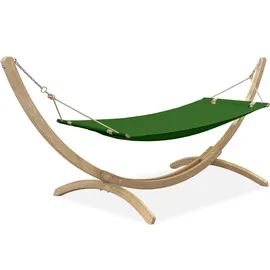konsimo® Hängematte CORRELO Hängematte mit Gestell (Hängematte mit Gestell), hergestellt in der EU, auf einem massiven Holzrahmen grün