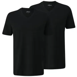 s.Oliver V-Shirt, aus reiner Baumwolle, Gr. XXXL, grey/black, , 34314621-XXXL
