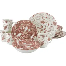 CreaTable Damask Kombiservice 16-tlg. rot