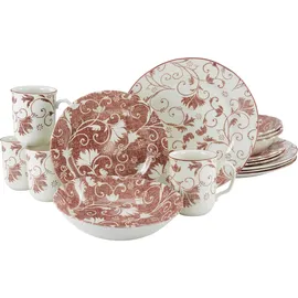 CreaTable Damask Kombiservice 16-tlg. rot