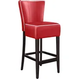 GGM Möbel 2er-Set Diner Barhocker | Leder | Rot | American Barhocker, American Diner Barhocker