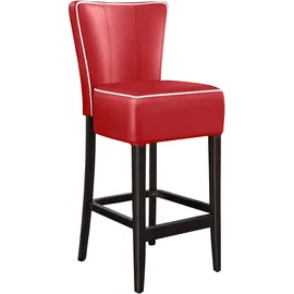 GGM Möbel 2er-Set Diner Barhocker | Leder | Rot | American Barhocker, American Diner Barhocker