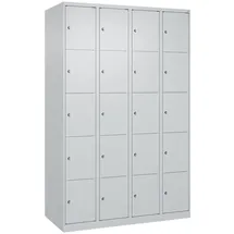 C+P Schließfachschrank Classic PLUS, 4 Abteile, 1850x1200x500mm, 7035/7035 Innenhöhe Gefach oben (oberes 365 mm Front RAL 7035 Lichtgrau