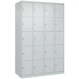 C+P Schließfachschrank Classic PLUS, 4 Abteile, 1850x1200x500mm, 7035/7035 Innenhöhe Gefach oben (oberes 365 mm Front RAL 7035 Lichtgrau