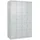C+P Schließfachschrank Classic PLUS, 4 Abteile, 1850x1200x500mm, 7035/7035 Innenhöhe Gefach oben (oberes 365 mm Front RAL 7035 Lichtgrau