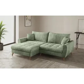 Mr. Couch Ecksofa MR. COUCH "Blackburn II, L-Form", grün (dolce 11 grün), B:246cm H:71cm T:170cm, Dolce (100% Polyester), Sofas, Ecksofa, Mit Kaltschaumpolsterung bis 140 kg belastbar