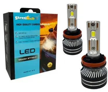 LED-Lampen - LED-System H11 / H8 / H9 Streetech Modell STN2 für Scheinwerfer - 150.000 Lux, 45 W - CAN-Bus, 6000 K - 15