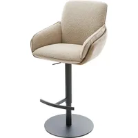 DeLife Barstuhl Luan-Flex Materialmix Schlamm Drehfuß höhenverstellbar Metall drehbar Taschenfederkern