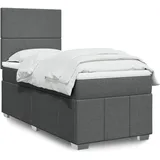 vidaXL Boxspringbett 180 x 200 cm Dunkelgrau