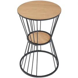 [en.casa] Beistelltisch, Fossbergom Schwarz/eiche-optik