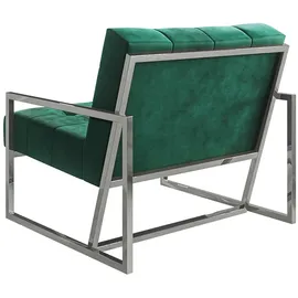 s-style möbel Loungesessel Tampa Samtstoff 84 x 81 x 89 cm Smaragdgrün mit Metallfüßen