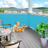 Sichtschutz Windschutz 0.8 x 3 m, Windfest, Wetterbeständiges Und Pflegeleichtes, Schnelltrocknend, Balkonfächer Balkon Sichtschutz, mit Kabelbinder für Garten, Blau