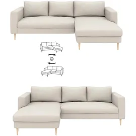 TRENDMANUFAKTUR Eckcouch Cord 2-Sitzer Grau