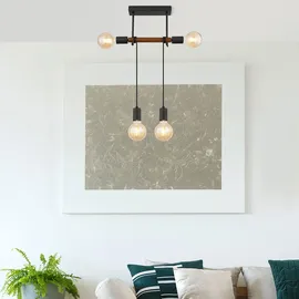 GLOBO Hängeleuchte 4-flg. 39 cm Holz Metall schwarz braun