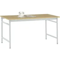 Manuflex BB3025.7035 Beistelltisch BASIS stationär mit Multiplex-Tischplatte in Lichtgrau RAL 7035, BxTxH: 1000 x 800 x 780mm