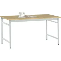 Manuflex BB3025.7035 Beistelltisch BASIS stationär mit Multiplex-Tischplatte in Lichtgrau RAL 7035, BxTxH: 1000 x 800 x 780mm