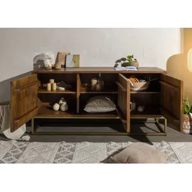 Massivmoebel24 Sideboard Mango 178x46x85 braun lackiert STILMÖBEL #124