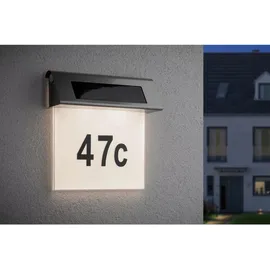 Paulmann 93765 Solar-Hausnummernleuchte 0.2W Warmweiß Edelstahl, Weiß