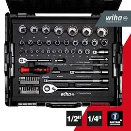 Wiha Steckschlüssel- und Bit Set 1/4" und 1/2" 60-tlg. inkl. L-Boxx (44685)