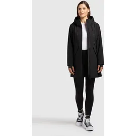 khujo Sommerjacke "EIZA", Damen, Gr. S, schwarz, 100% Polyester, leicht glänzend, regular fit hüftlang, eingesetzt angesetztes Bündchen mit Daumenlöchern, Jacken