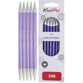 KnitPro Zing Nadelspiele 8" (20cm) | 7mm