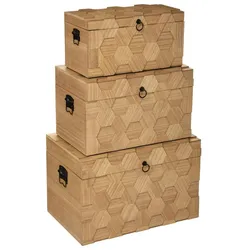 Atmosphera – 3er Set Truhen "Arty", Holz