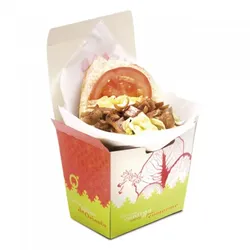 350 Stk. Kebab-Verpackungen im Kartonkoffer-Stil Ref CCK