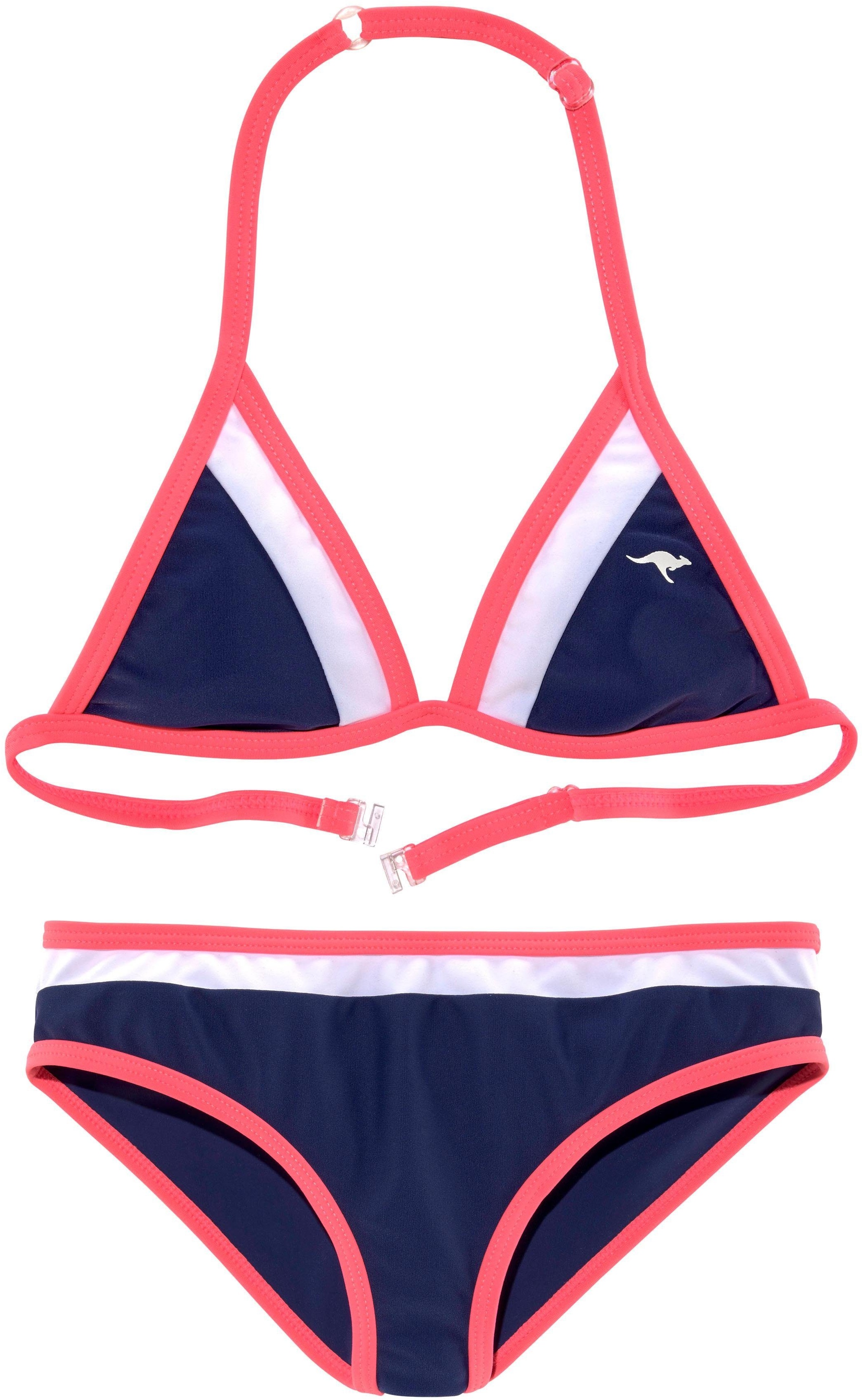 KangaROOS Triangel-Bikini »Energy Kids« KangaROOS marine-weiß-pink 170/176