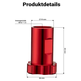 Wiltec Mischbechersystem Adapter Ø19 x 42 mm