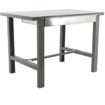 Proregal Werkbank Grau, Metall, 150x83x73 cm, Freizeit, Heimwerken, Werkstatt, Werkbänke