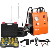 Vevor elektrisches Bremsenentlüfter-Set Profi Hauptbremszylinder-Entlüftungsset mit Druckmesser & eingebauter Luftpumpe, vielseitiges Bremsenentlüfter-Adapterset für Gleich- und Wechselstrom