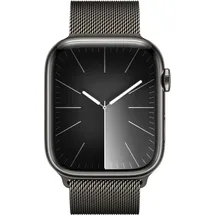 Apple Watch Series 9 GPS + Cellular 45 mm Edelstahlgehäuse graphit, Milanaise Armband graphit One Size