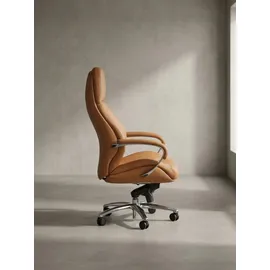 KADIMA DESIGN Chefsessel Echtleder Caramel