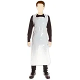 Schürze einweg geblockt ca. 60 my aus LDPE Weiß 25 Stück 170x100 cm Einwegschürze Einmalschürze