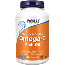 NOW Foods Molecularly Distilled Omega-3 Softgels 200 St.