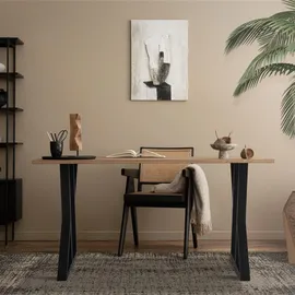 ML-Design 2 Stück Tischbeine 50xH71cm, Tischkufen aus Stahl pulverbeschichtet, Schwarz, Industriedesign, Kufengestell für Esstisch/Schreibtisch Tischgestell, Metall Möbelfüße für DIY-Projekte