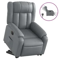 vidaXL Relaxsessel mit Aufstehhilfe Elektrisch Kunstleder 92 x 98 x 92 cm Grau
