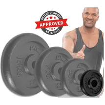 MIWEBA Hantelscheiben Set HSG12 Hantelscheibe Gusseisen 4x 1,25 kg schwarz