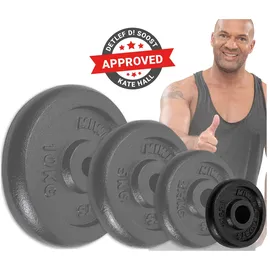 MIWEBA Hantelscheiben Set HSG12 Hantelscheibe Gusseisen 4x 1,25 kg schwarz