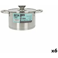 Quttin Topf mit Glasabdeckung Hermes Stahl 2,8 L [6