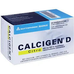 Calcigen D Citro 600 mg/400 I.E. 50 St