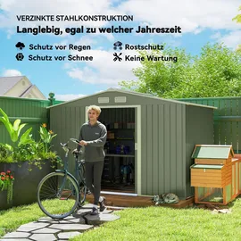 Outsunny Geräteschuppen 2,77 x 1,91 x 1,92 m hellgrün
