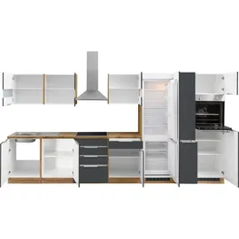 kochstation Küchenzeile KS-Luhe 390 cm grau