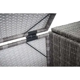 Mendler 3er-Mülltonnenverkleidung HWC-E25, Mülltonnenbox Mülltonnenabdeckung, Poly-Rattan 3x120l ~ grau